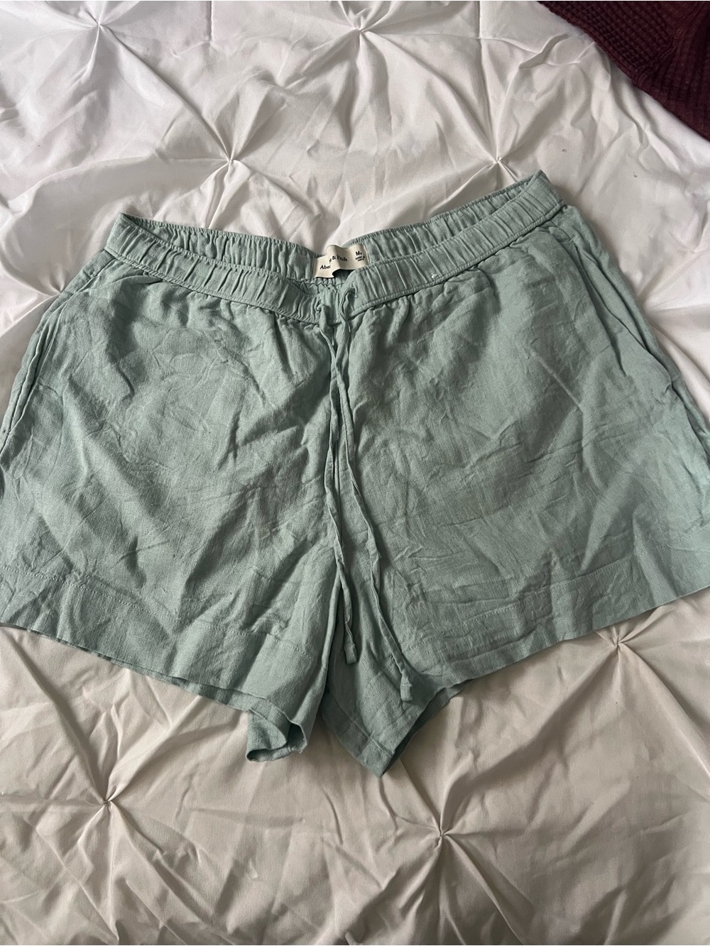 Abercrombie & Fitch Light Mint Drawstring Athletic Shorts